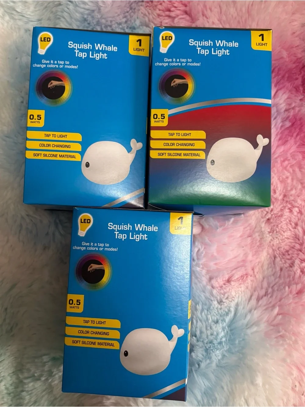 NWT Squish Whale Tap Light - Color Changing LED Whale Night Light